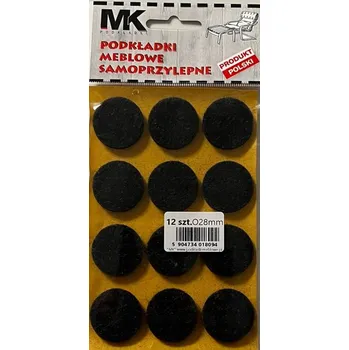 Podložka pod nábytek Filcové podložky MK Kulaté 28 mm černé 12 kusů