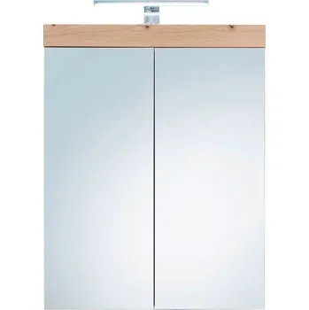 Koupelnový nábytek trendteam Koupelnová zrcadlová skříňka Amanda Asteiche Melamin/Zrcadlové sklo 60 x 77 x 17 cm | 139340692