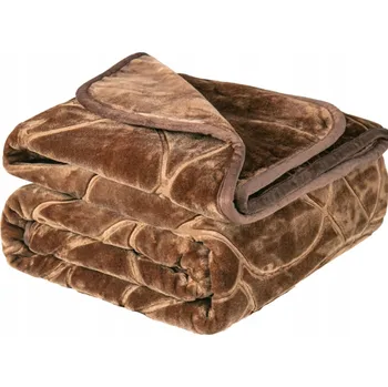 deka Deka Spod Igły i Nitki akryl 160 cm x 200 cm hnědá