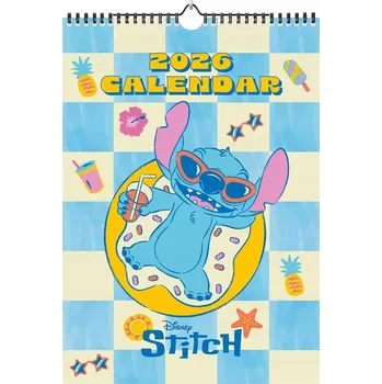 Kalendář Nástěnný kalendář A3 Disney Stitch Kalendáře na rok 2026 Oficiální vydání