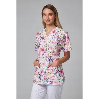 Dámská mikina Mikina dámská zdravotnická Flores Premium - malované květy M