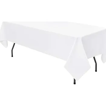ubrus Bílý obdélníkový polyesterový ubrus 153 x 260 svatba svatby narozeniny