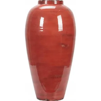 Váza VYSOKÁ PODLAHOVÁ VÁZA VELKÁ 60 cm KOVOVÁ LOFT DO OBÝVACÍHO POKOJE ČERVENÁ