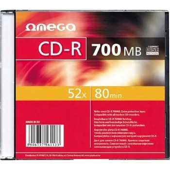 Optické médium OMEGA CD-R 700MB 52X v tenkém obalu (Slim Case) *1 [56113]