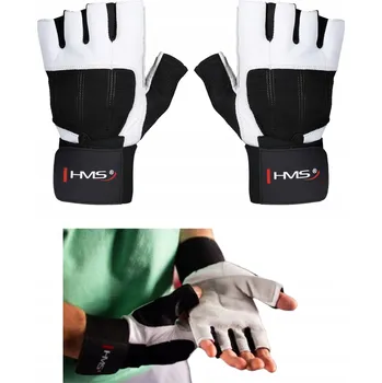 Rukavice Kožené posilovací rukavice s ventilací a zesílením HMS pro cvičení, Vel. M