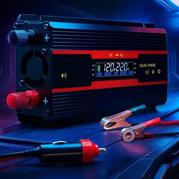 Měnič napětí MĚNIČ NAPĚTÍ 2000W INVERTOR DC 12V 24V NA AC 220V S DISPLEJEM DO AUTA