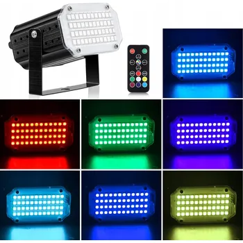 IP kamera STROBOSKOPICKÉ SVĚTLO 48 LED RGB BAR DISKOTÉKA S DÁLKOVÝM OVLÁDÁNÍM A AKTIVACÍ ZVUKEM