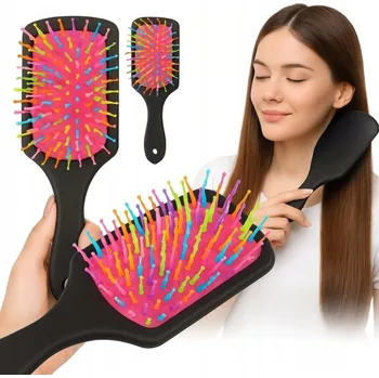 kartáč na vlasy Kartáč na vlasy pro narovnání s barevnými konci 23×7,5 cm, kvalitní