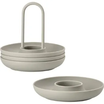 Stojánek na vajíčko Stojánky na vajíčko Singles, 4 ks, šedohnědá - Zone Denmark