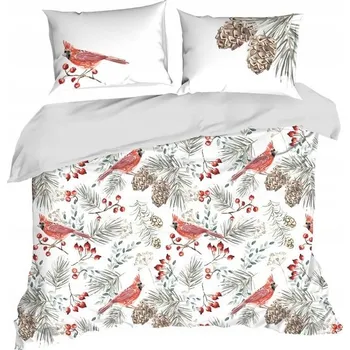 Povlečení Vánoční Povlečení 200x220 WILLOW bílá+červená Eurofirany Designové