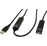 Aktivní prodlužovací USB 2.0 kabel, černý, 30 m