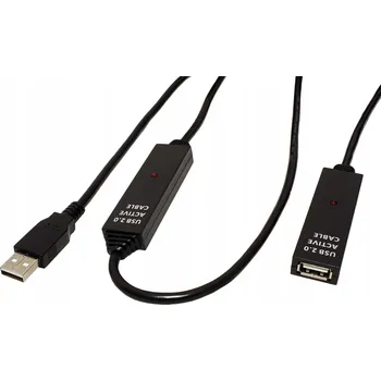 Datový kabel VALUE Aktivní prodlužovací USB 2.0 kabel, černý, 30 m