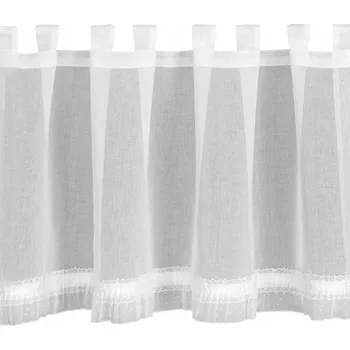 Vitrážová Záclona 60x150 Mary bílá, hotová, s poutky