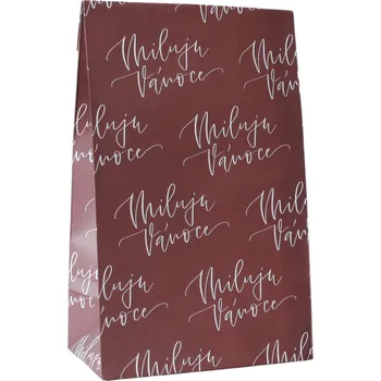 Balící papír Bella Rose Papírový sáček Miluju Vánoce Vínový – 10 ks