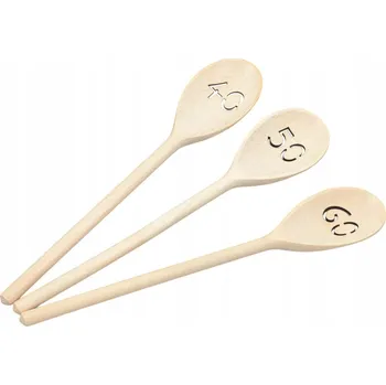 Příbor Švédská dřevěná lžíce BUKOVÁ kuchyňská ČÍSLA 40 50 60 30 cm, sada 3 ks