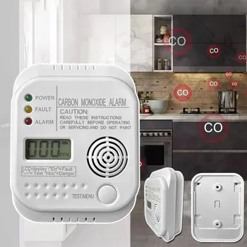 Detektor CO Detektor oxidu uhelnatého oxidu uhelnatého CO LCD bílý