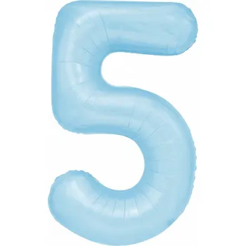 Balónek Fóliový balónek Číslice 5 modrý 100 cm dekorace Narozeniny