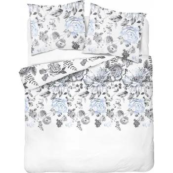 Povlečení Bavlna Povlečení 220x200cm Květiny Modrý popel