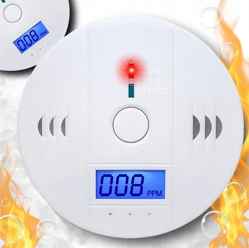 Detektor CO DETEKTOR OXIDU UHELNATÉHO LCD DETEKTOR KOUŘE CERTIFIKOVANÝ VČETNĚ BATERIÍ