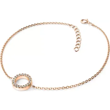 Náramek Dámský náramek růžové zlato 585/1000 přírodní diamant G/SI 10981-NR01-CV délka 18 cm