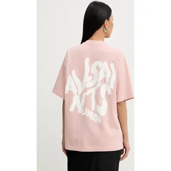 Dámské tričko Bavlněné tričko AllSaints W181JD růžová 03X, vel. S