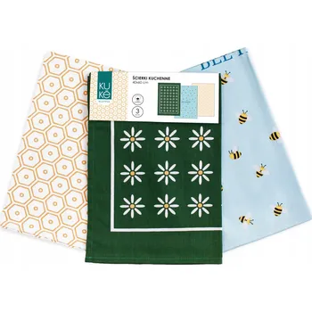 Utěrka FARO SADA BAVLNĚNÝCH KUCHYŇSKÝCH UTĚREK KUKE VZOR VČELKY 3 KUSY