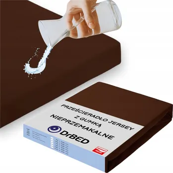 Prostěradlo Prostěradlo s GUMOU Jersey 220x200 NEPROMOKAVÉ Voděodolné HNĚDÉ