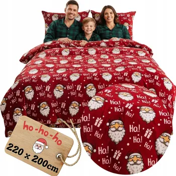Povlečení POVLEČENÍ Z MIKROFLANELU "MEDVÍDEK" 220 x 200 CM VÁNOČNÍ HRUBÉ TEPLÉ ZIMNÍ SET