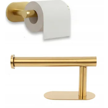 Držák věšák na toaletní papír ocel páska nástěnný zlatý