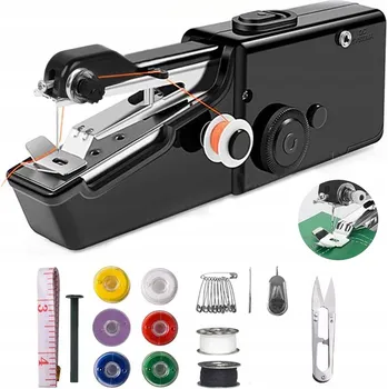 MINI ŠICÍ STROJ NA BATERIE RUČNÍ + ŠICÍ PŘÍSLUŠENSTVÍ