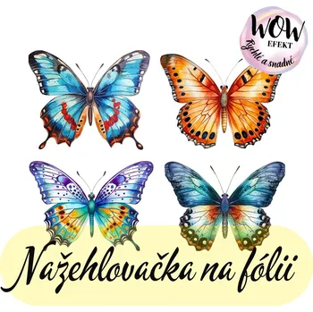 Nažehlovačky na fólii Nažehlovačka na fólii, MIX MOTÝLŮ - VÍCEBAREVNÝCH, 10 X 12,7 cm, 1 kus