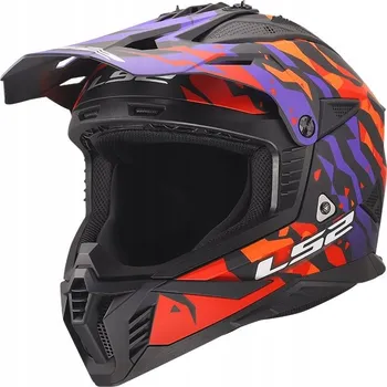 Helma na motorku LS2 MX708 FAST II GROTESK FIALOVO-ORANŽOVÁ enduro/cross helma na čtyřkolku/ATV, velikost S