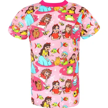 Dívčí tričko V-Mart, Dívčí tričko s krátkým rukávem Karol a Kvído - Pohádkový les 92