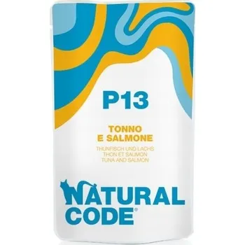 Krmivo pro kočku Mokré krmivo pro kočky Natural Code P13 s tuňákem a lososem 70 g
