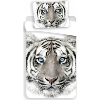 Povlečení Povlečení 140x200 Tygr bílý 8088 Tiger white povlak 70x90