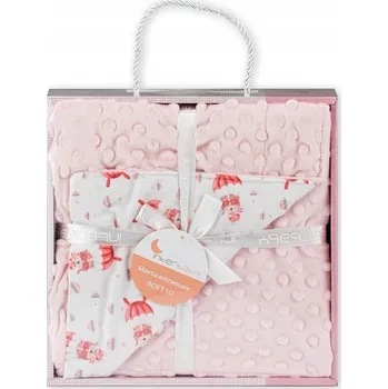 Dětská deka Dětská deka Interbaby 100 x 100 cm růžová se zvířátky