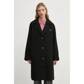 Dámský kabát Kabát s příměsí vlny Tommy Jeans DW0DW20166 černá 99X, vel. M