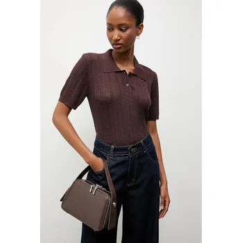 Tričko Answear.LAB dámské, hnědá barva 10731.tos 88X, vel. S/M