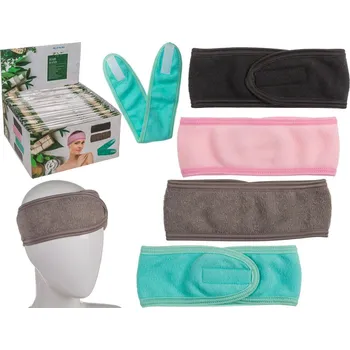 Houbička na make-up OOTB Kosmetická lázeňská čelenka na vlasy se suchým zipem - froté, mix barev