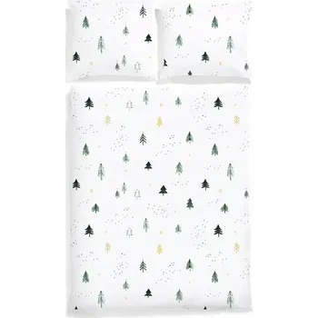 Povlečení Vánoční Povlečení, povlečení se vzorem vánočních stromků 220x200 + 2x 50x70 cm