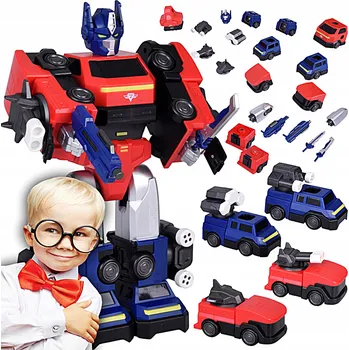 Figurka HRAČKA FIGURKA VELKÝ SUPER ROBOT MAGNETICKÝ TRANSFORMER 2v1 + PŘÍSLUŠENSTVÍ