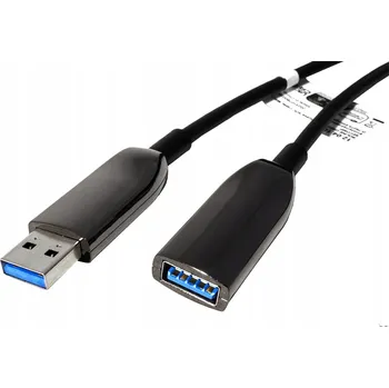 Datový kabel Aktivní prodlužovací USB 3.2 Gen 1 AOC kabel, černý, 10 m