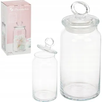 Dóza na potraviny ZAVAŘOVACÍ SKLENICE NA SUŠENKY, SLADKOSTI, nádoba BONBÓNY s víčkem 1130ml průhledný