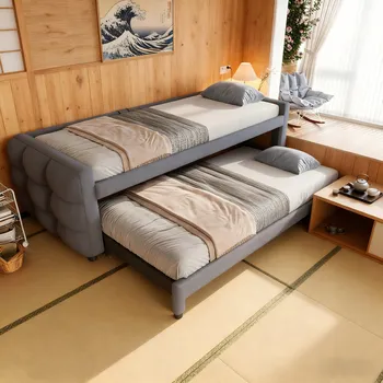 Ložnice Dřevěná manželská postel Arhatreya 90x190 cm šedá