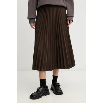 Dámská sukně Sukně MM6 Maison Margiela hnědá barva, midi, áčková, S62MA0096.M35609.143 88X, vel. M