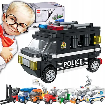 ostatní stavebnice STAVEBNICE - MĚSTSKÁ VOZIDLA - AUTÍČKA - 8 VARIANT VOZIDEL