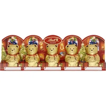 Čokoláda Lindt Mini medvídci z mléčné čokolády 50 g (balení 5 kusů)