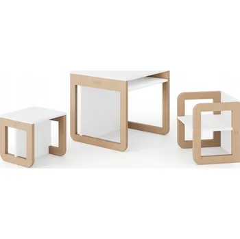 Jídelní set Dřevěná sada nábytku pro děti Møb 9v1 | židlička, stolek, psací stůl | linöjd