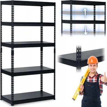 Dílenský regál Kovový skladový regál HUMBERG 183 x 90 x 45 cm, nosnost až 250 kg na polici