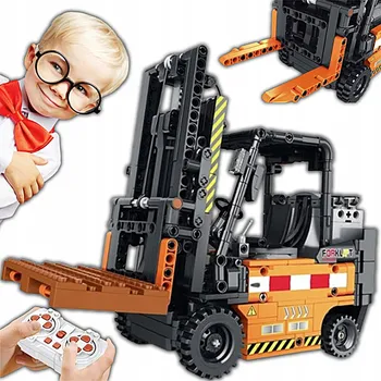 ostatní stavebnice STAVEBNICE DÁLKOVĚ OVLÁDANÝ VYSOKOZDVIŽNÝ VOZÍK, POHYBLIVÝ, 722 DÍLKŮ